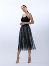 Multi-colored tulle pleated skirt