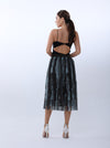 Multi-colored tulle pleated skirt