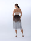 Multi-colored tulle mesh pleated skirt