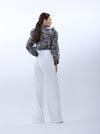 Organza blouse with crystal collar