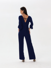 Long-sleeved Jumpsuit with v-neck style