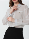 Chiffon formal shirt with button front