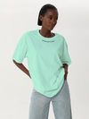 Oversized T-shirt with embroidered collar