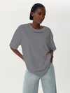 Oversized T-shirt with embroidered collar