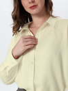 V-neck button-up dress shirt