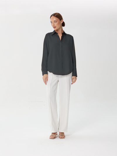 V-neck button-up dress shirt | shirt | W DE MODA