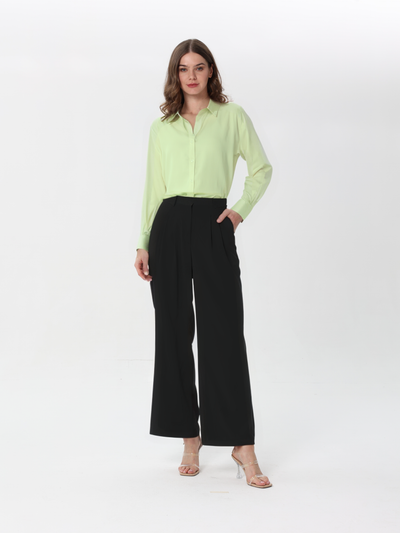 V-neck button-up dress shirt | shirt | W DE MODA