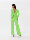 Long-sleeved Jumpsuit with v-neck style