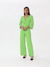 Long-sleeved Jumpsuit with v-neck style