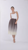 Ombre tulle pleated skirt