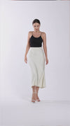 Veined silk skirt