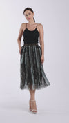 Multi-colored tulle pleated skirt