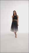 Ombre tulle pleated skirt