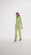 Two-piece set in one color with a short jacket and long sleeves