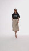 Winter plain pleated skirt