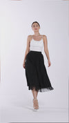 Plain reversible tulle skirt with two sides