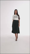 Winter plain pleated skirt