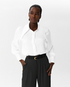 Button-down dress shirt with large V neck | Shirt | W DE MODA